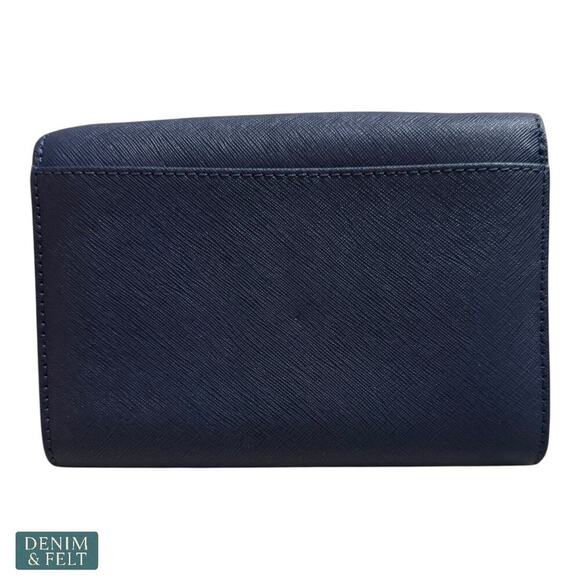 Michael Kors Navy Blue Saffiano Leather Wallet with Gold Hardware Classic - Picture 2 of 10